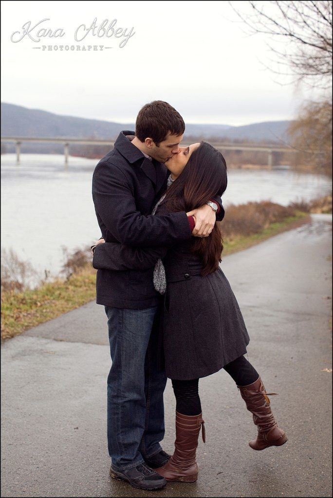 Cold Rainy Day-After-Christmas Engagement Photography Merrill Parkway Towanda, PA