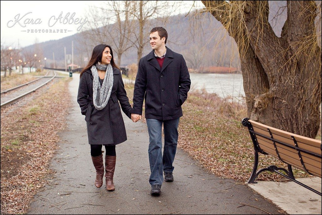 Cold Rainy Day-After-Christmas Engagement Photography Merrill Parkway Towanda, PA