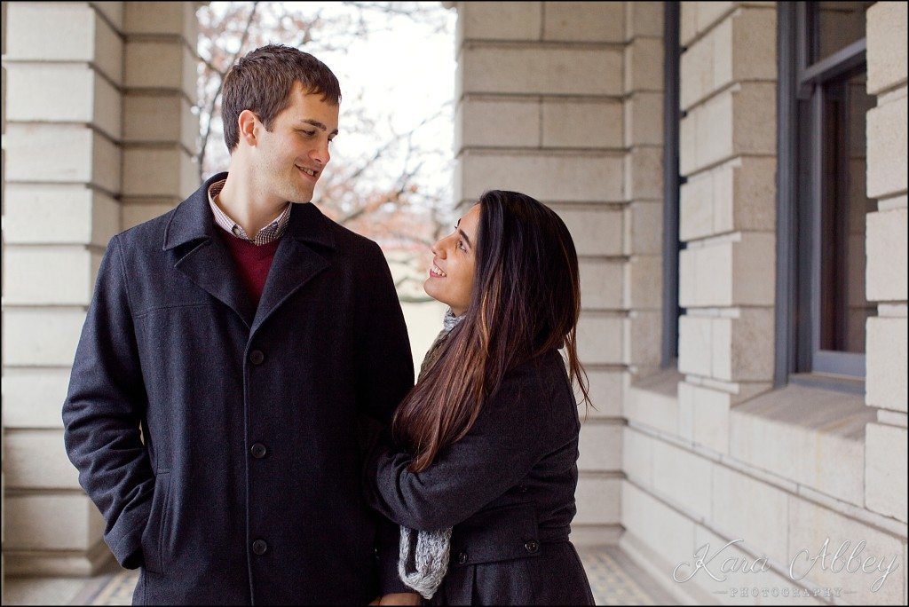 Cold Rainy Day-After-Christmas Engagement Photography Bradford County Courthouse Towanda, PA