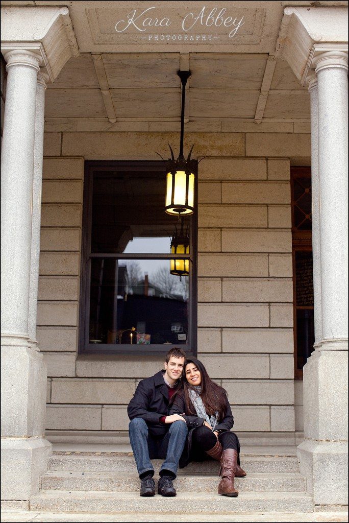 Cold Rainy Day-After-Christmas Engagement Photography Bradford County Courthouse Towanda, PA
