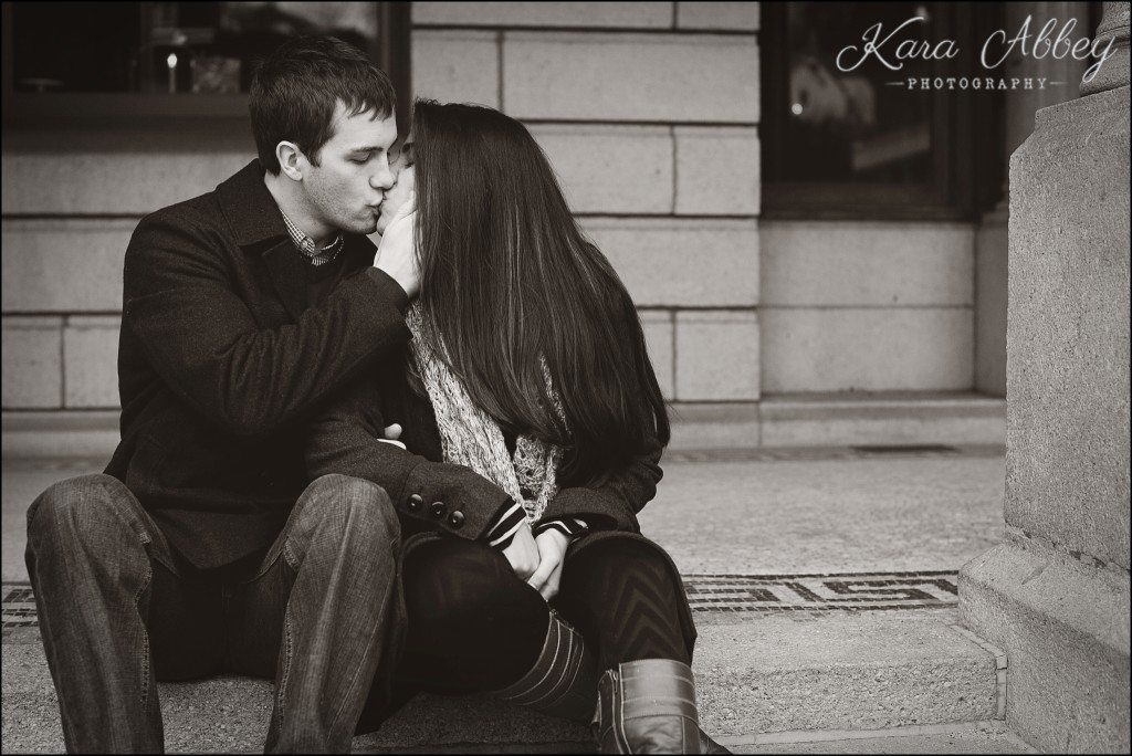 Cold Rainy Day-After-Christmas Engagement Photography Bradford County Courthouse Towanda, PA