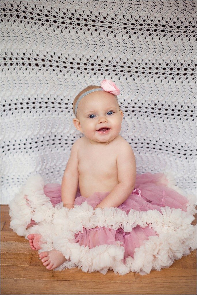 8 Month Old Monthly Photo Wedding Photographer's Child Same Fluffy Skirt Every Month Irwin, PA