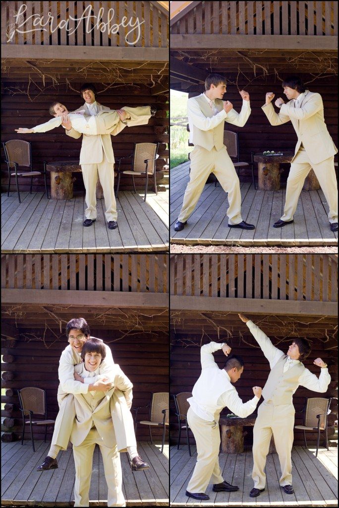 UP Themed Summer Wedding Photography The Hayloft Rockwood, PA Groom Groomsmen