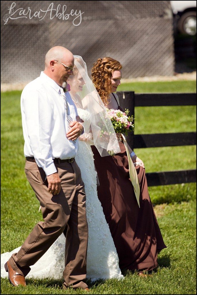 UP Themed Summer Wedding Photography The Hayloft Rockwood, PA Bride Ceremony Walking-Down-The-Aisle