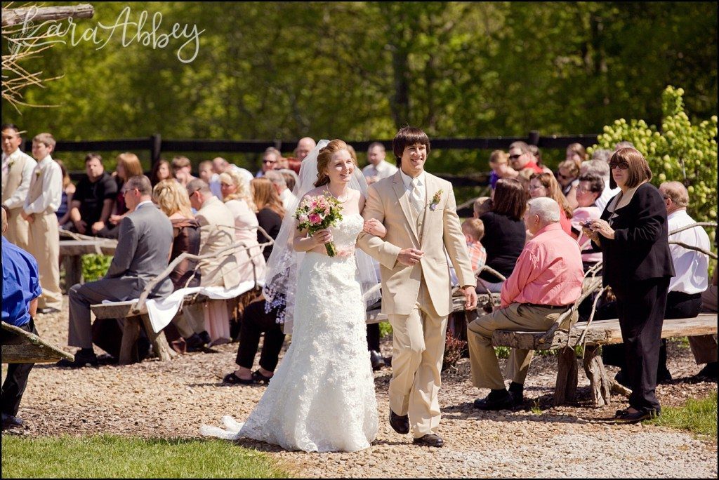 UP Themed Summer Wedding Photography The Hayloft Rockwood, PA Bride Ceremony Recessional