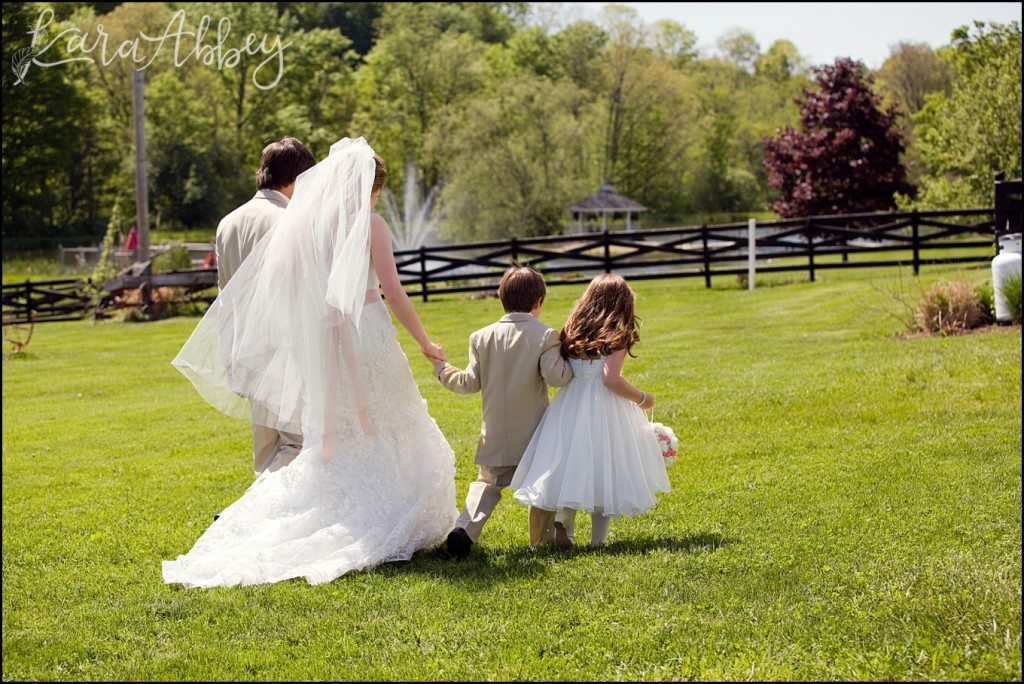 UP Themed Summer Wedding Photography The Hayloft Rockwood, PA Bride Ceremony Recessional Ring Bearer Flower Girl