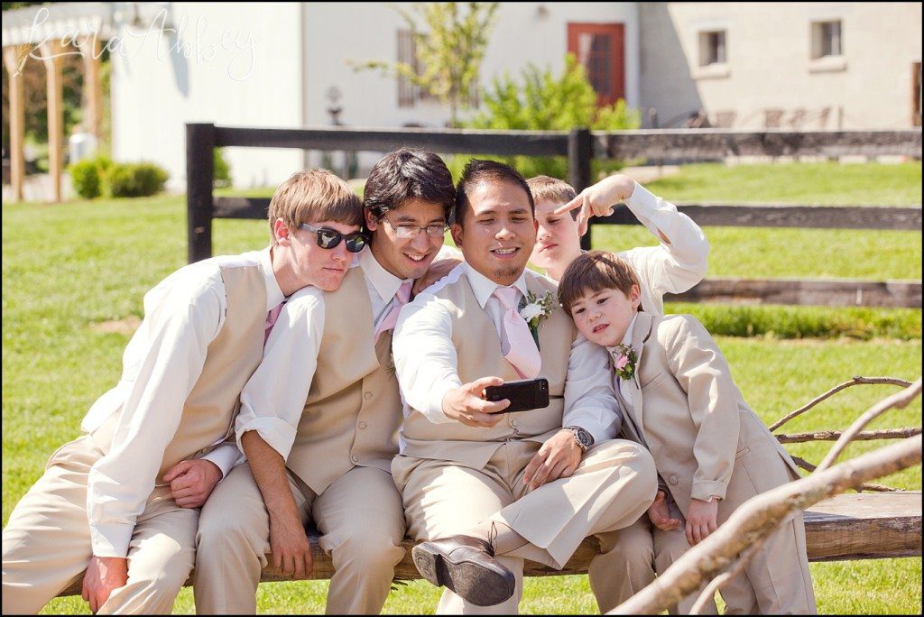 UP Themed Summer Wedding Photography The Hayloft Rockwood, PA Groomsmen