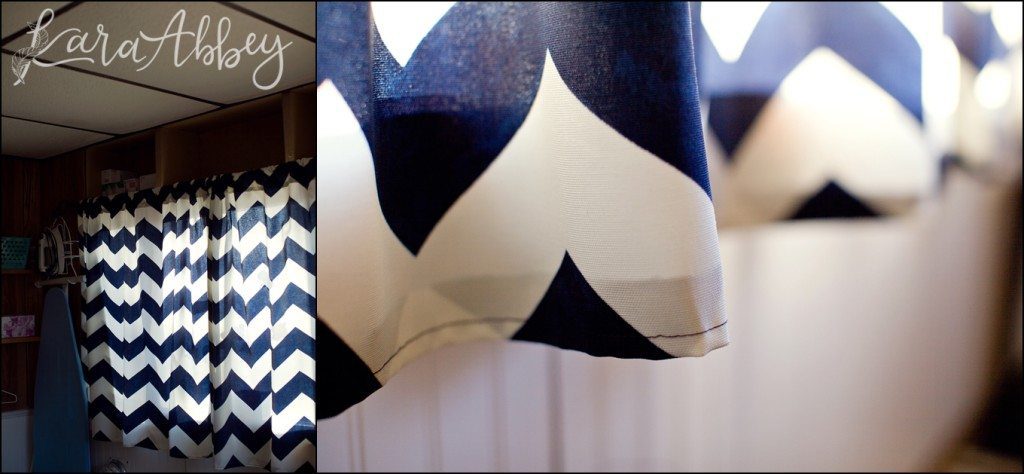 Sewing Project Chevron Navy and White Curtains Irwin, PA