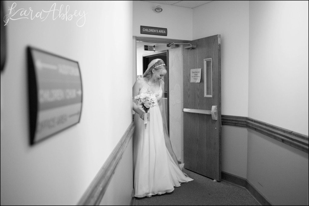 Summer Elegant Comfortable Wedding Bride First Look with Dad by Kara Abbey Photography in Irwin, PA