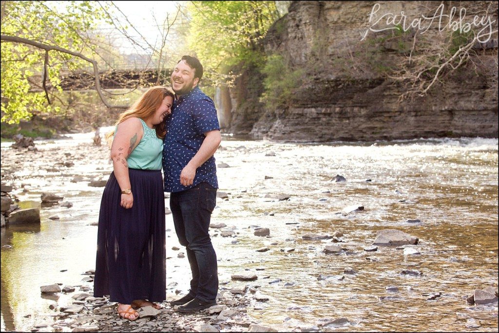 Spring Engagement Photography in Ithaca, NY Waterfall by Kara Abbey Photography