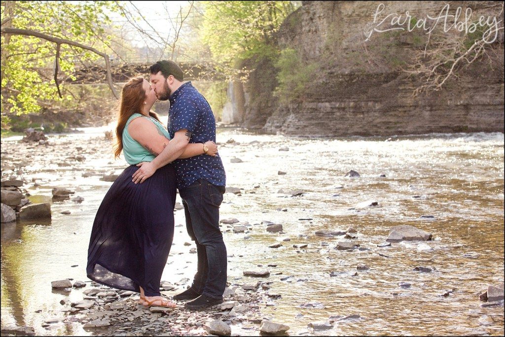 Spring Engagement Photography in Ithaca, NY Waterfall by Kara Abbey Photography