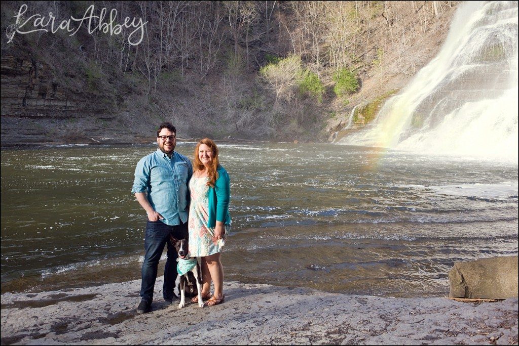 Spring Engagement Photography in Ithaca, NY Waterfall by Kara Abbey Photography