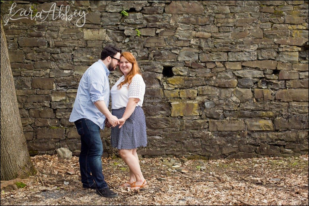 Spring Engagement Photography in Ithaca, NY Waterfall by Kara Abbey Photography