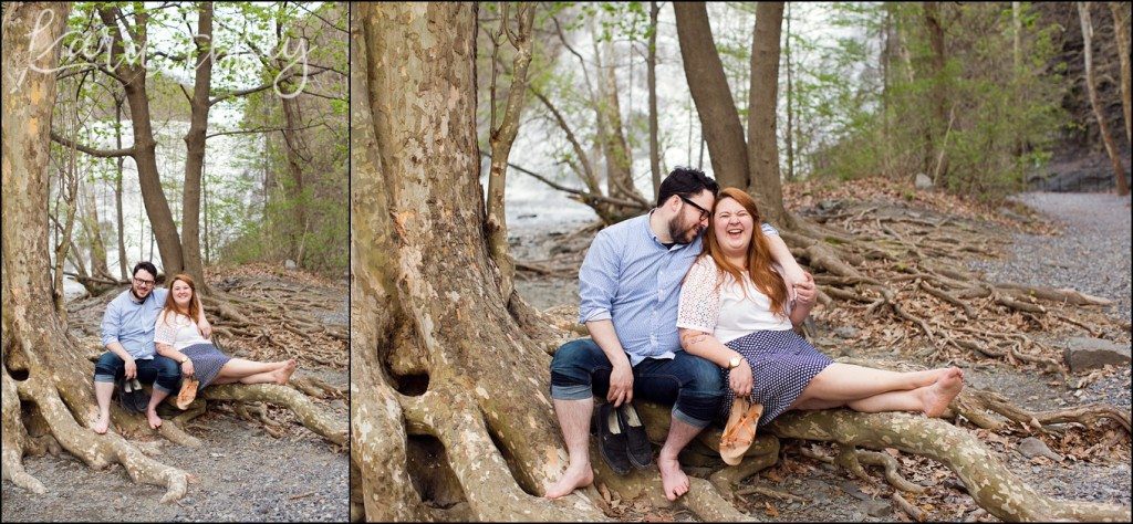Spring Engagement Photography in Ithaca, NY Waterfall by Kara Abbey Photography