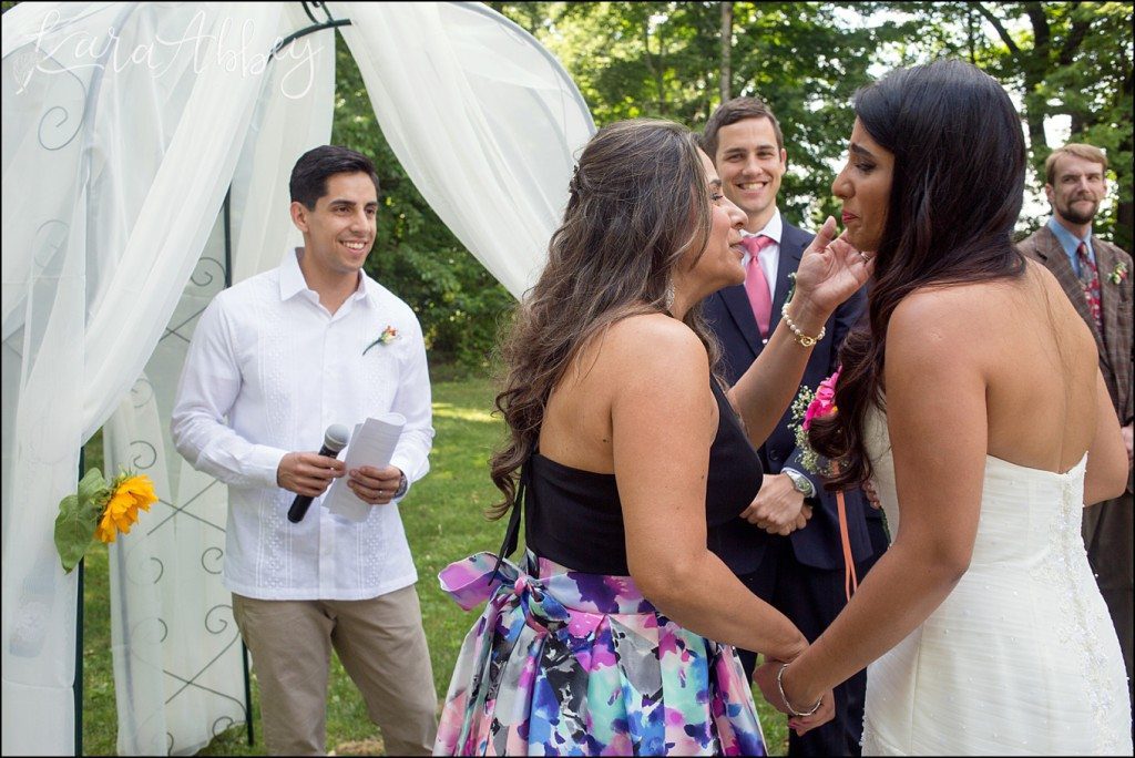 Rustic Eclectic Columbian Summer Wedding Ceremony at the Shoresbrook Inn in Towanda, PA by Kara Abbey Photography in Irwin, PA