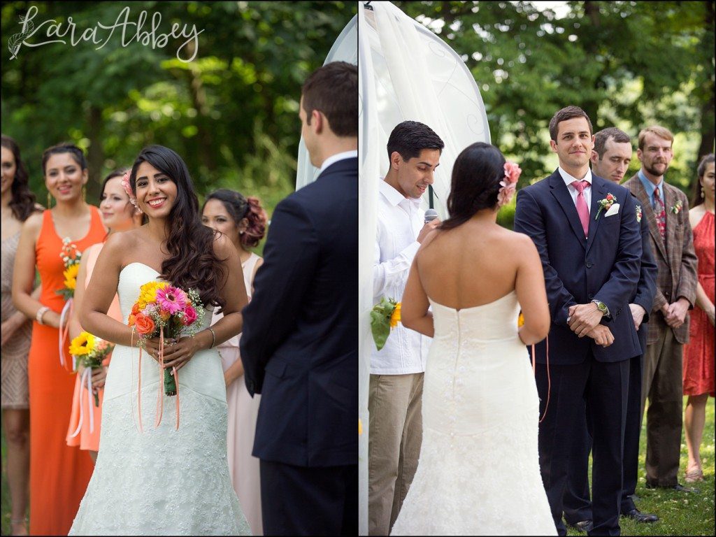 Rustic Eclectic Columbian Summer Wedding Ceremony at the Shoresbrook Inn in Towanda, PA by Kara Abbey Photography in Irwin, PA