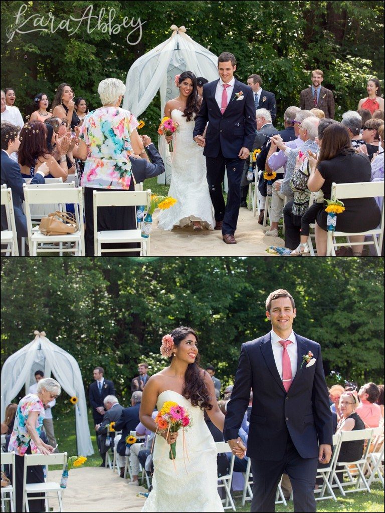 Rustic Eclectic Columbian Summer Wedding Ceremony at the Shoresbrook Inn in Towanda, PA by Kara Abbey Photography in Irwin, PA