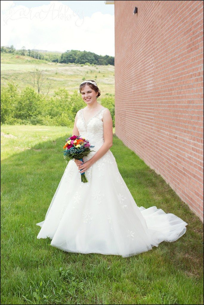 Mt. Pleasant, PA Summer Teal & Orange Fun Wedding by Kara Abbey Photography in Irwin, PA Bridal Portrait