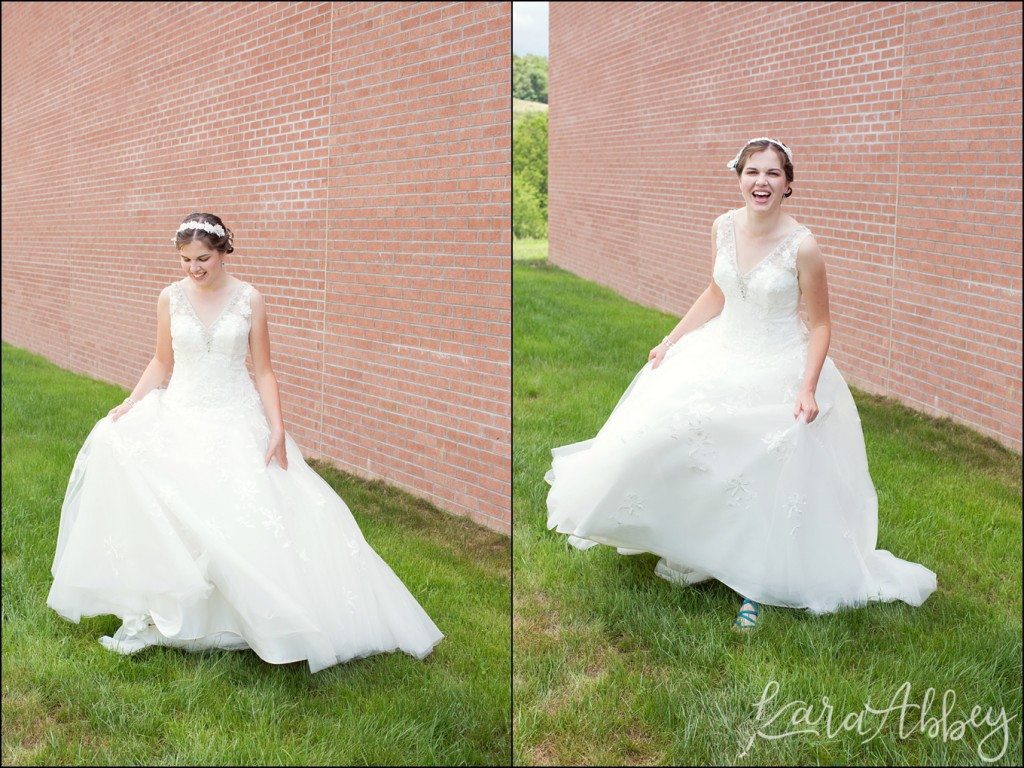 Mt. Pleasant, PA Summer Teal & Orange Fun Wedding by Kara Abbey Photography in Irwin, PA Bridal Portrait