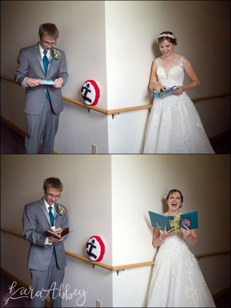 Mt. Pleasant, PA Summer Teal & Orange Fun Wedding by Kara Abbey Photography in Irwin, PA Gifts