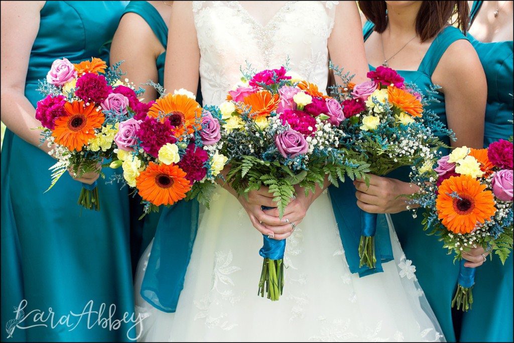 Mt. Pleasant, PA Summer Teal & Orange Fun Wedding by Kara Abbey Photography in Irwin, PA Flower by Miss Martha's Floral