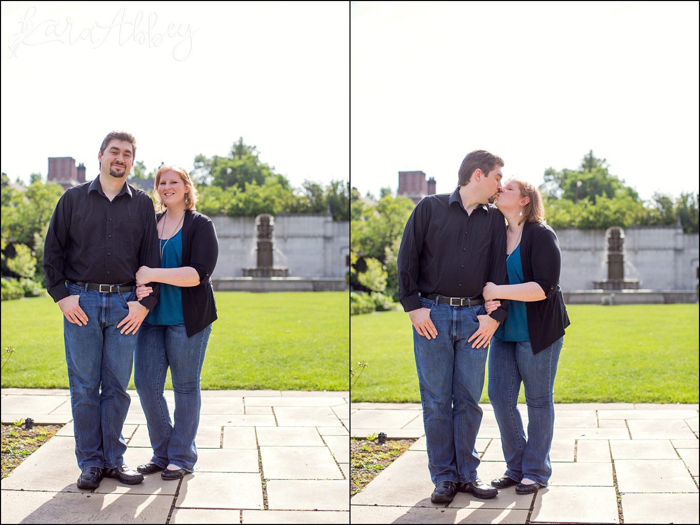 Summer Relaxed Engagement Photos at Mellon Park in Pittsburgh PA by Kara Abbey Photography in Irwin, PA