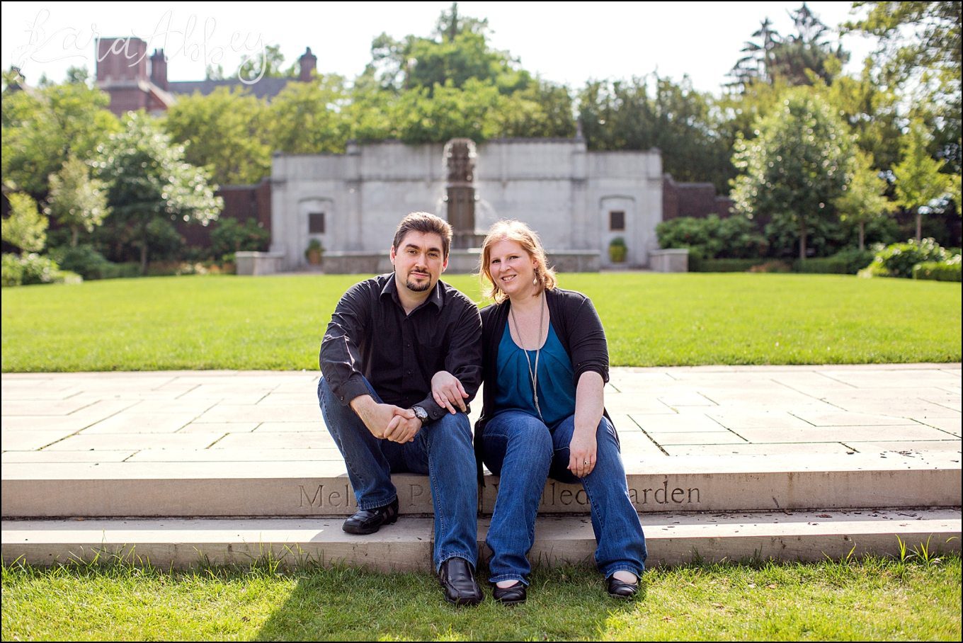 Summer Relaxed Engagement Photos at Mellon Park in Pittsburgh PA by Kara Abbey Photography in Irwin, PA