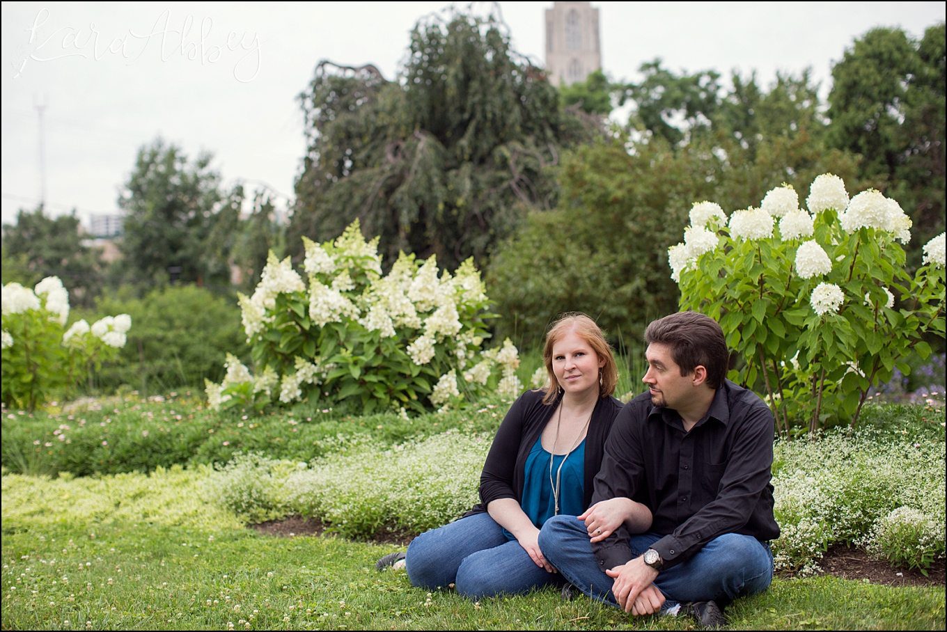 Relaxed Summer Engagement Session at Phipps Conservatory, the Outdoor Gardens, in Pittsburgh PA by Kara Abbey Photography in Irwin, PA