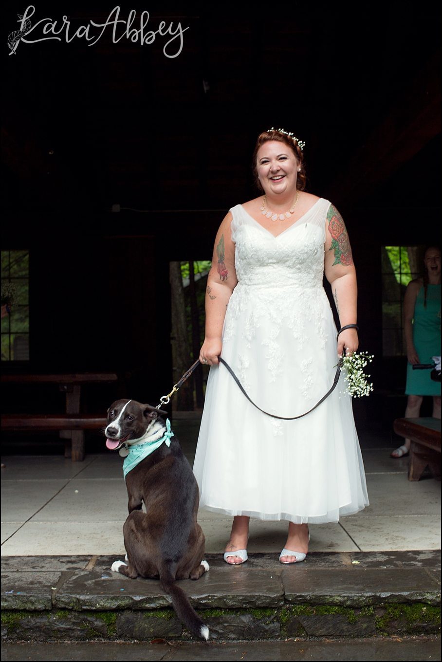 Rustic Pastel Rainy Summer Wedding First Look at Robert Treman State Park in Ithaca, NY by Kara Abbey Photography in Irwin, PA