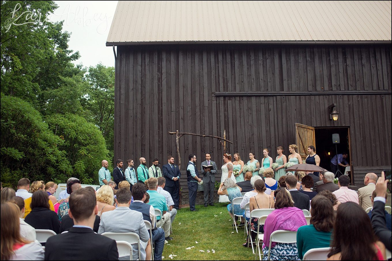 Rustic Pastel Rainy Summer Wedding at the Barn at Willseyville in Ithaca, NY by Kara Abbey Photography in Irwin, PA