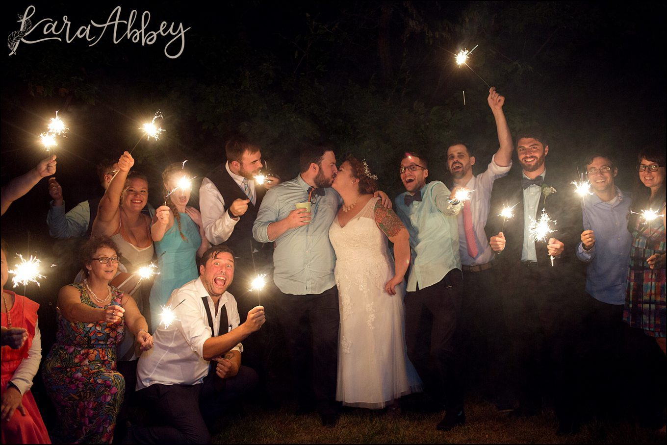 Rustic Pastel Rainy Summer Wedding at the Barn at Willseyville in Ithaca, NY SPARKLERS! by Kara Abbey Photography in Irwin, PA