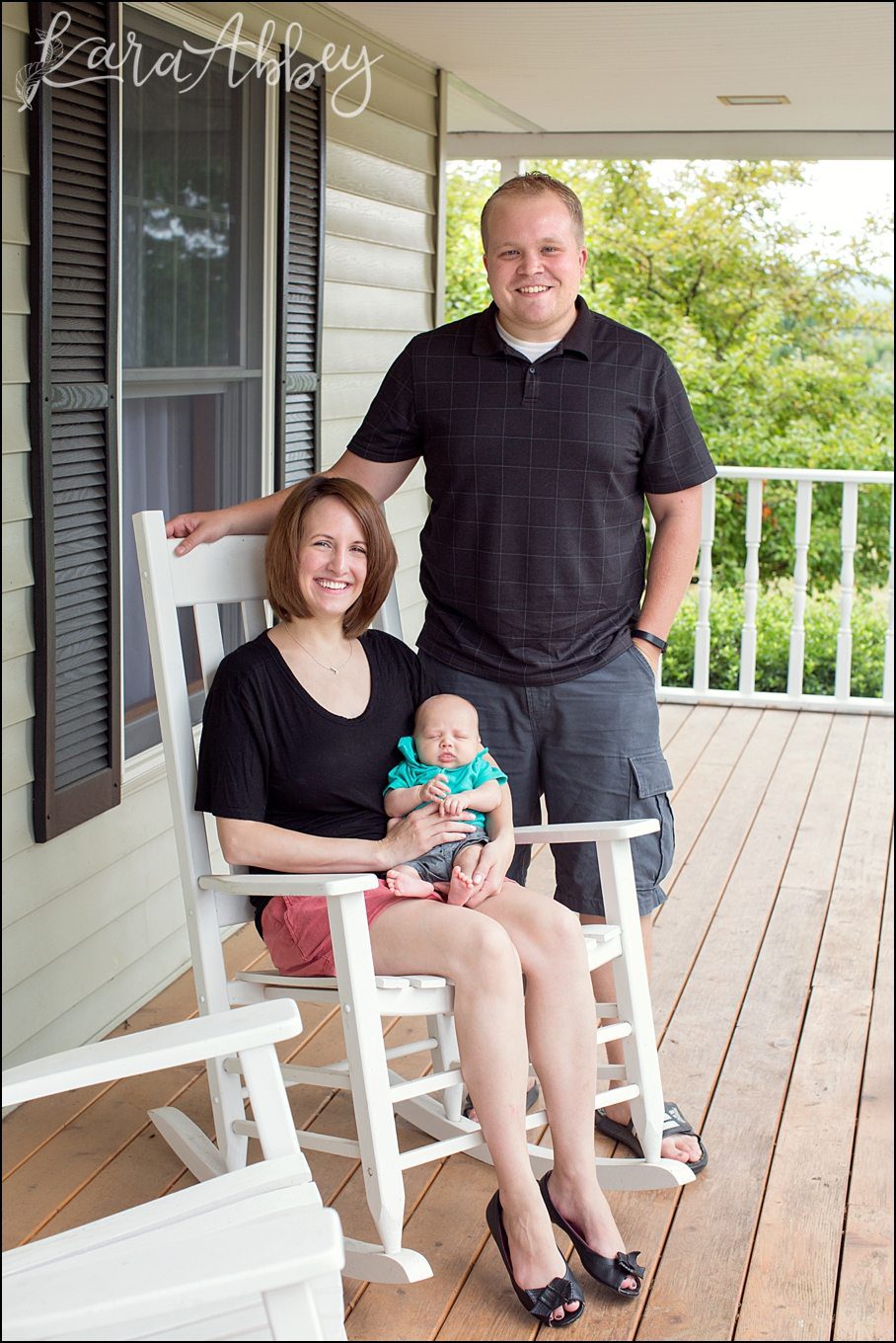 Front Porch Family & Newborn Photos at Home in Owego, NY by Kara Abbey Photography in Irwin, PA