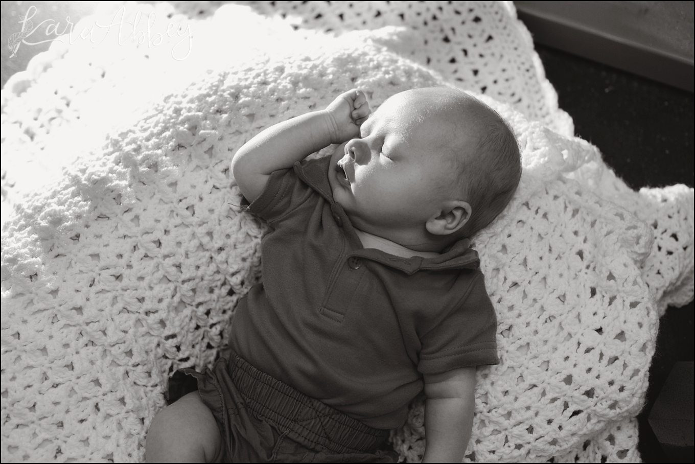 In Dad's Gym - Family & Newborn Photos at Home in Owego, NY by Kara Abbey Photography in Irwin, PA