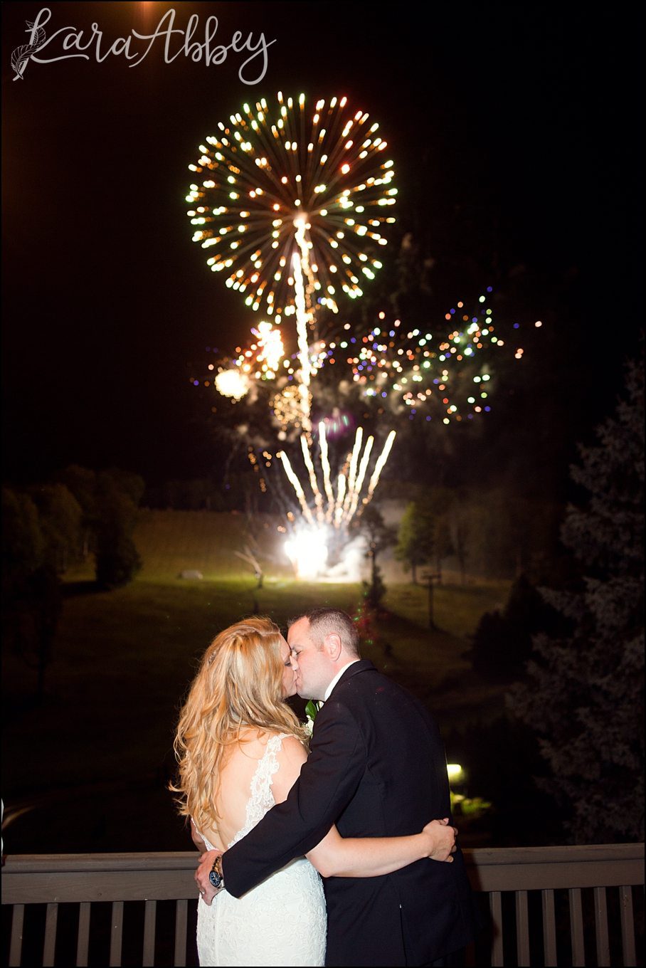 Romantic Summer Seven Springs Mountain Resort Fireworks at the Alpine Room by Kara Abbey Photography in Irwin, PA