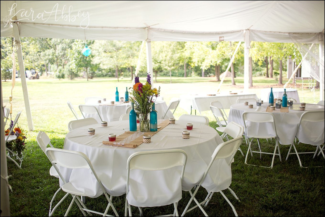 Summer Outdoor Grovedale Winery Wyalusing, PA Wedding Reception Details by Kara Abbey Photography in Irwin, PA