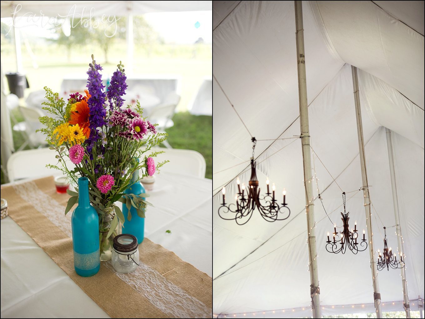 Summer Outdoor Grovedale Winery Wyalusing, PA Wedding Reception Details by Kara Abbey Photography in Irwin, PA