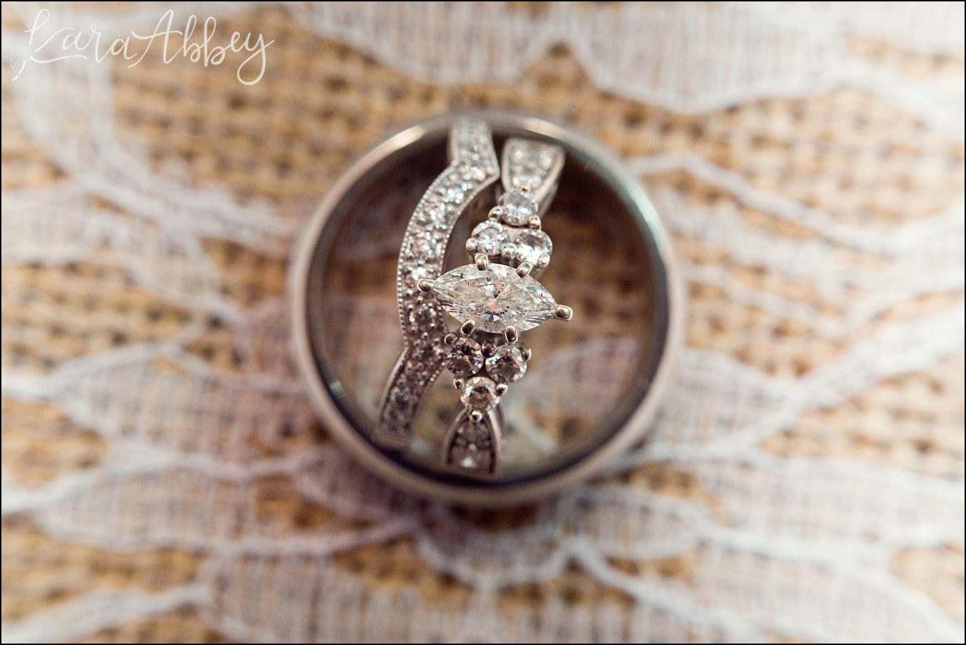 Summer Outdoor Grovedale Winery Wyalusing, PA Wedding Rings by Kara Abbey Photography in Irwin, PA