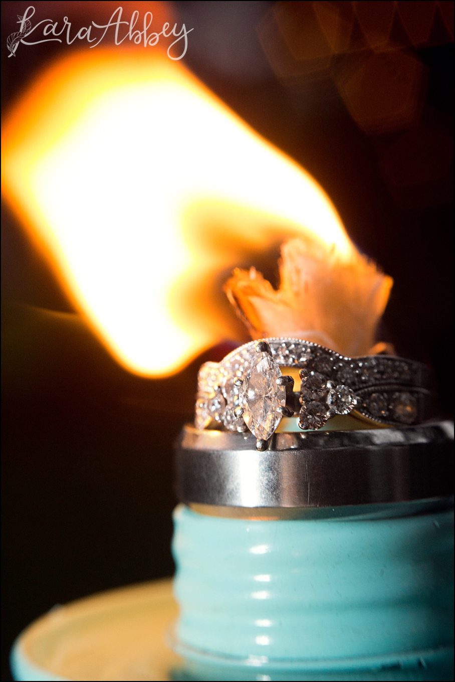 Summer Outdoor Grovedale Winery Wyalusing, PA Wedding Rings by Kara Abbey Photography in Irwin, PA