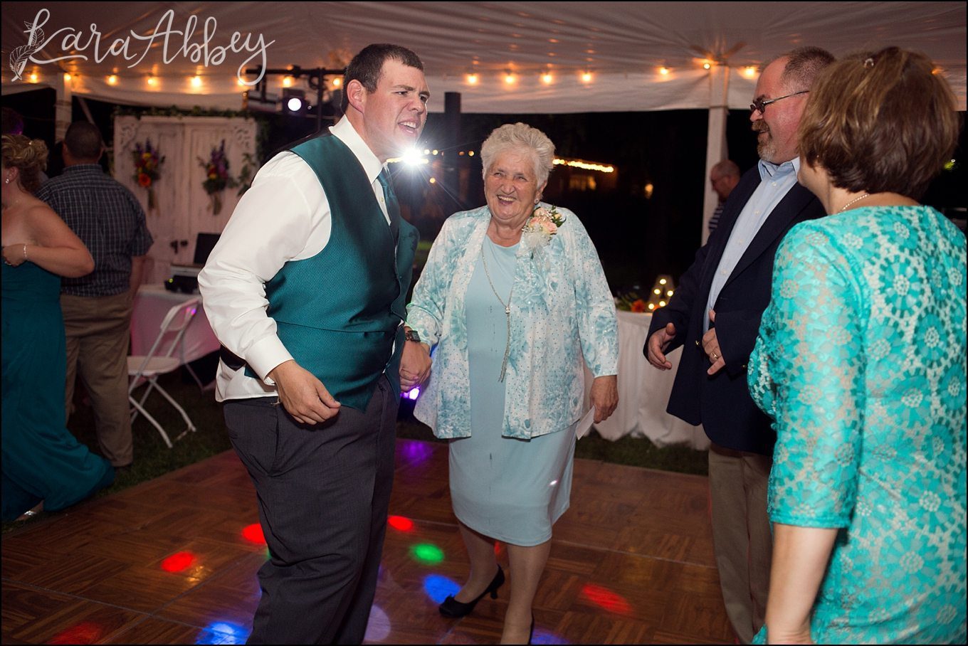 Summer Outdoor Grovedale Winery Wyalusing, PA Wedding Reception Dance by Kara Abbey Photography in Irwin, PA