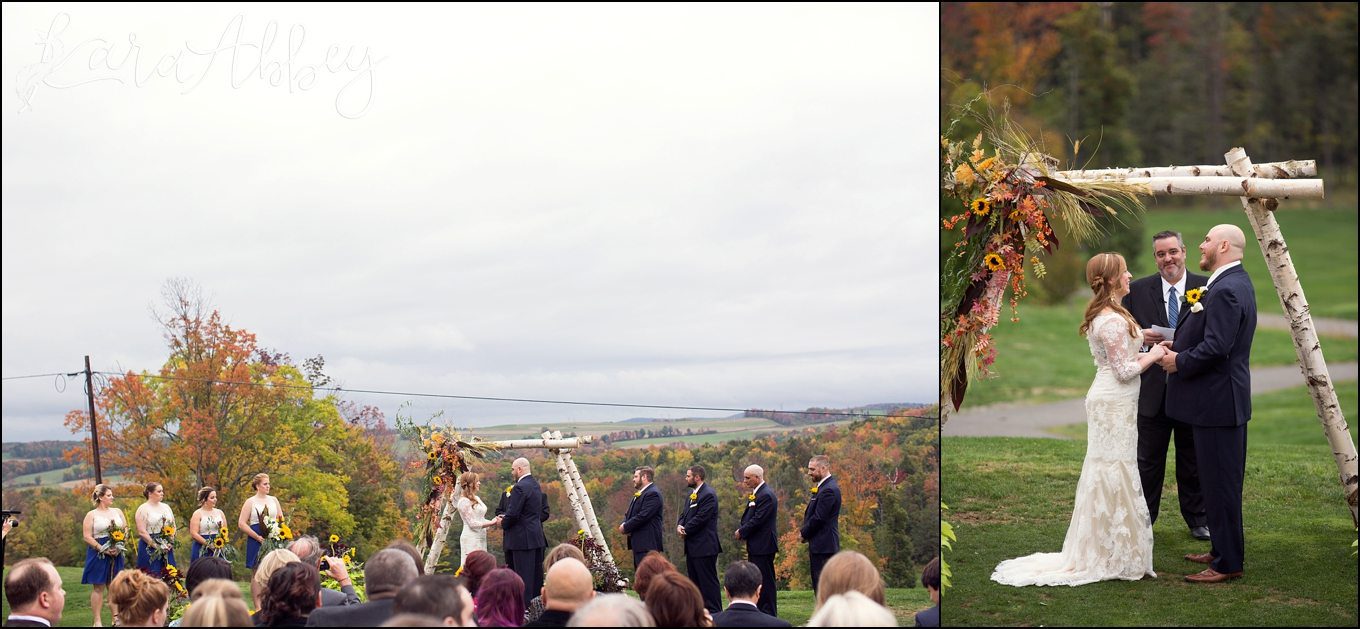 Pheasant Hills Country Club Owego, NY Fall Outdoor Wedding - Ceremony - by Kara Abbey Photography in Irwin, PA