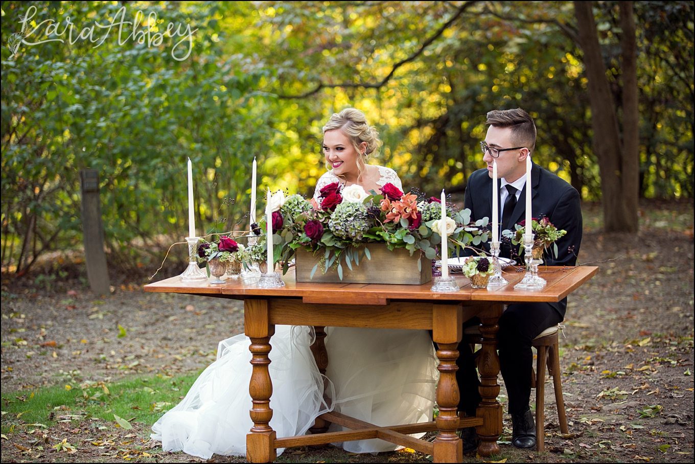 Burgundy & Fall Inspired Wedding Decor Florals by Blooms Florist | by Kara Abbey Photography in Irwin, PA