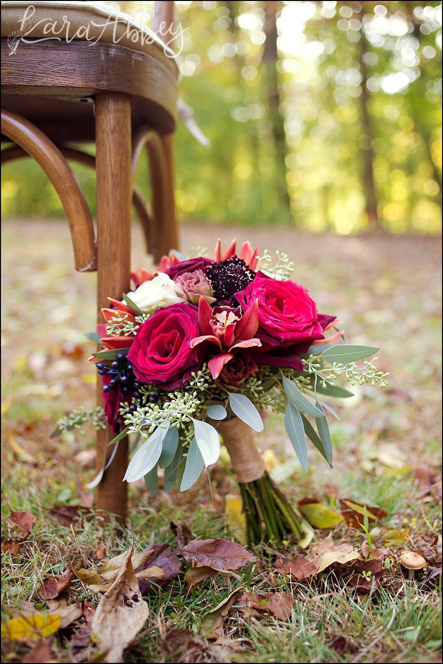 Burgundy & Fall Inspired Wedding Bouquet by Blooms Florist | by Kara Abbey Photography in Irwin, PA