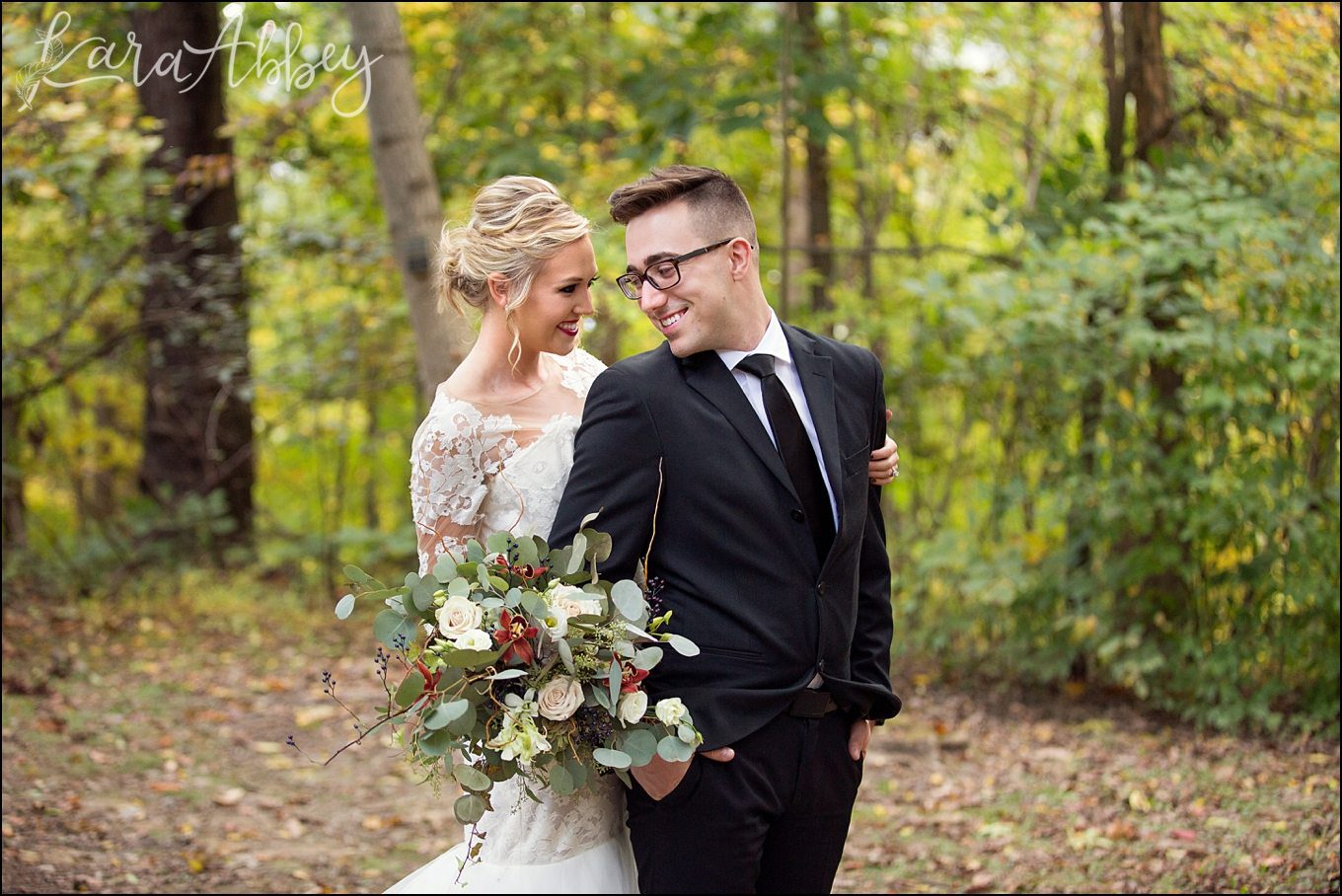 Burgundy & Fall Inspired Romantic & Happy Wedding Portraits | by Kara Abbey Photography in Irwin, PA