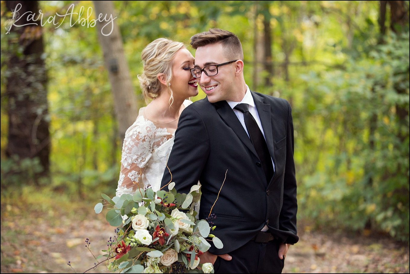 Burgundy & Fall Inspired Romantic & Happy Wedding Portraits | by Kara Abbey Photography in Irwin, PA
