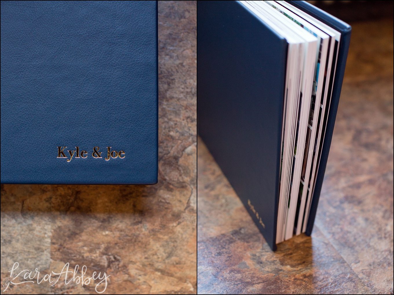 Beautiful Midnight Blue Heirloom Wedding Album by Kara Abbey Photography in Irwin, PA