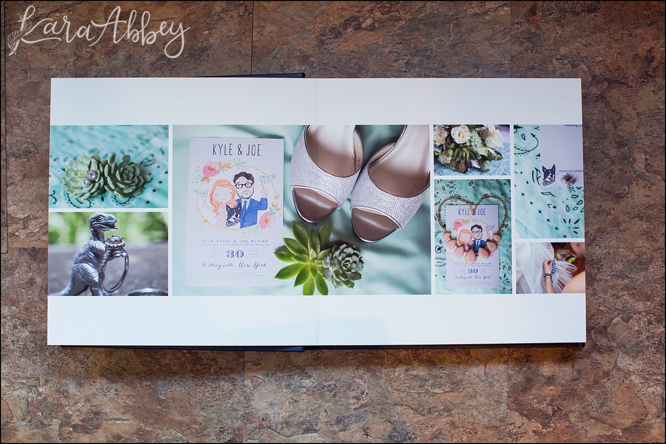 Beautiful Midnight Blue Heirloom Wedding Album by Kara Abbey Photography in Irwin, PA