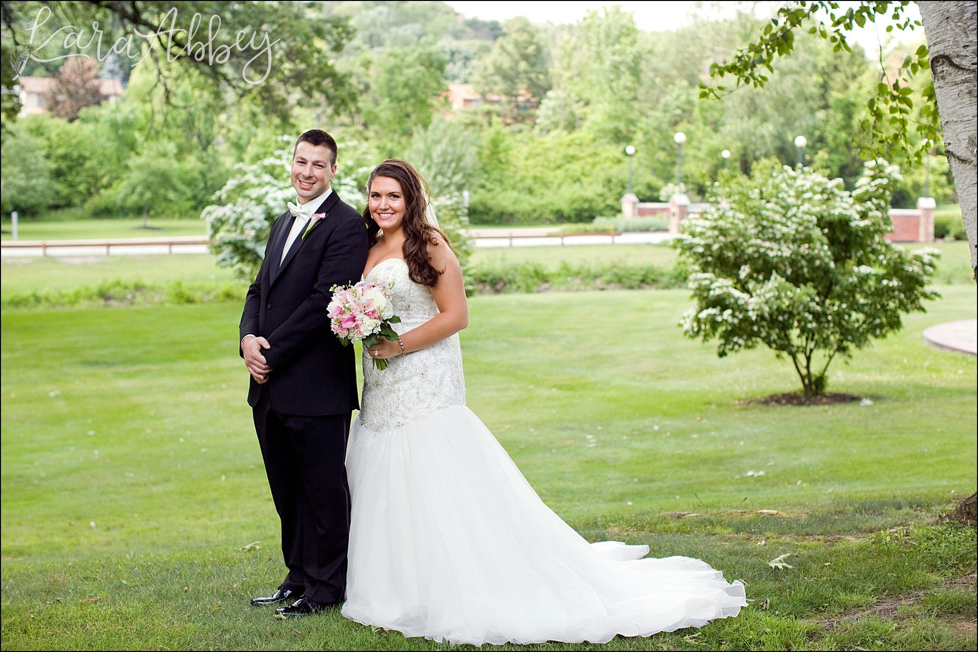 Bride & Groom Portrait at University of Pitt in Greensburg, PA Wedding Photographer