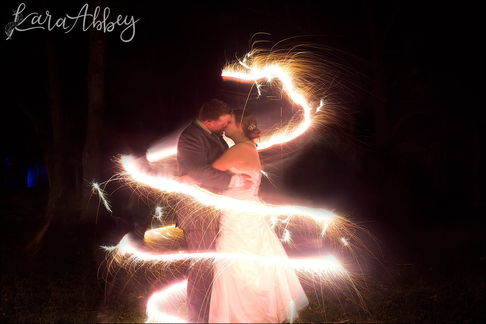 Sparkler Bride & Groom Portrait by Irwin, PA Wedding Photographer