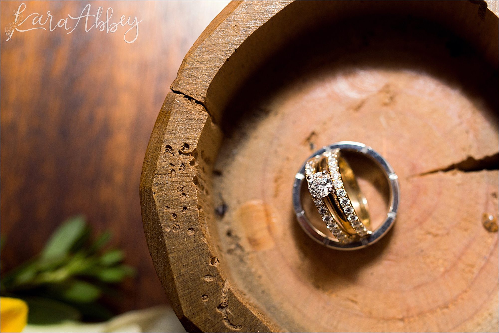Gold Wedding Ring Set by Irwin, PA Wedding Photographer