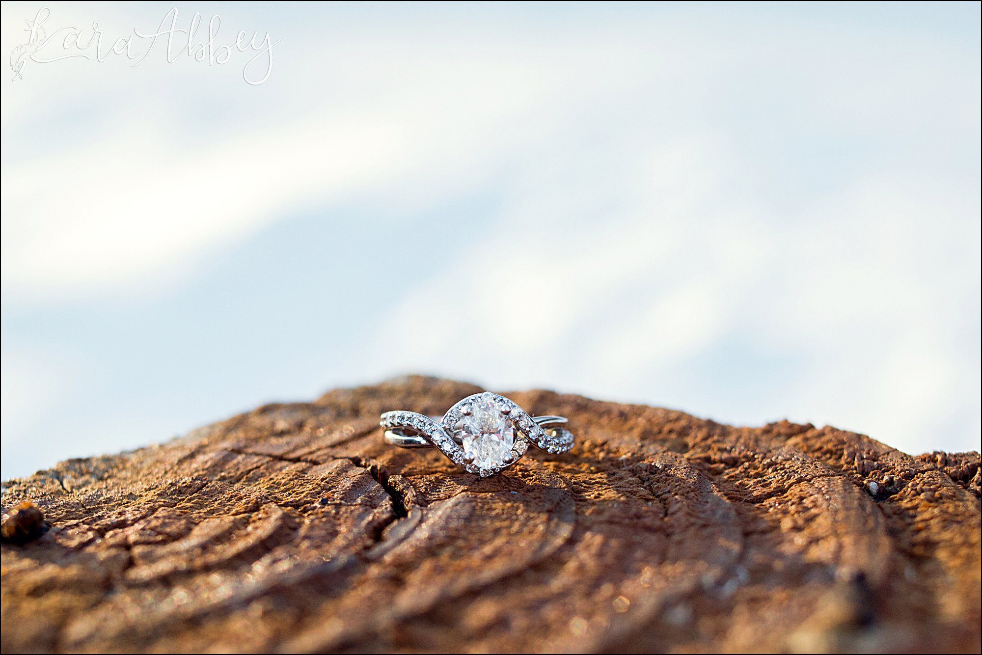 Snowy Winter Engagement Photos at Golden Hour